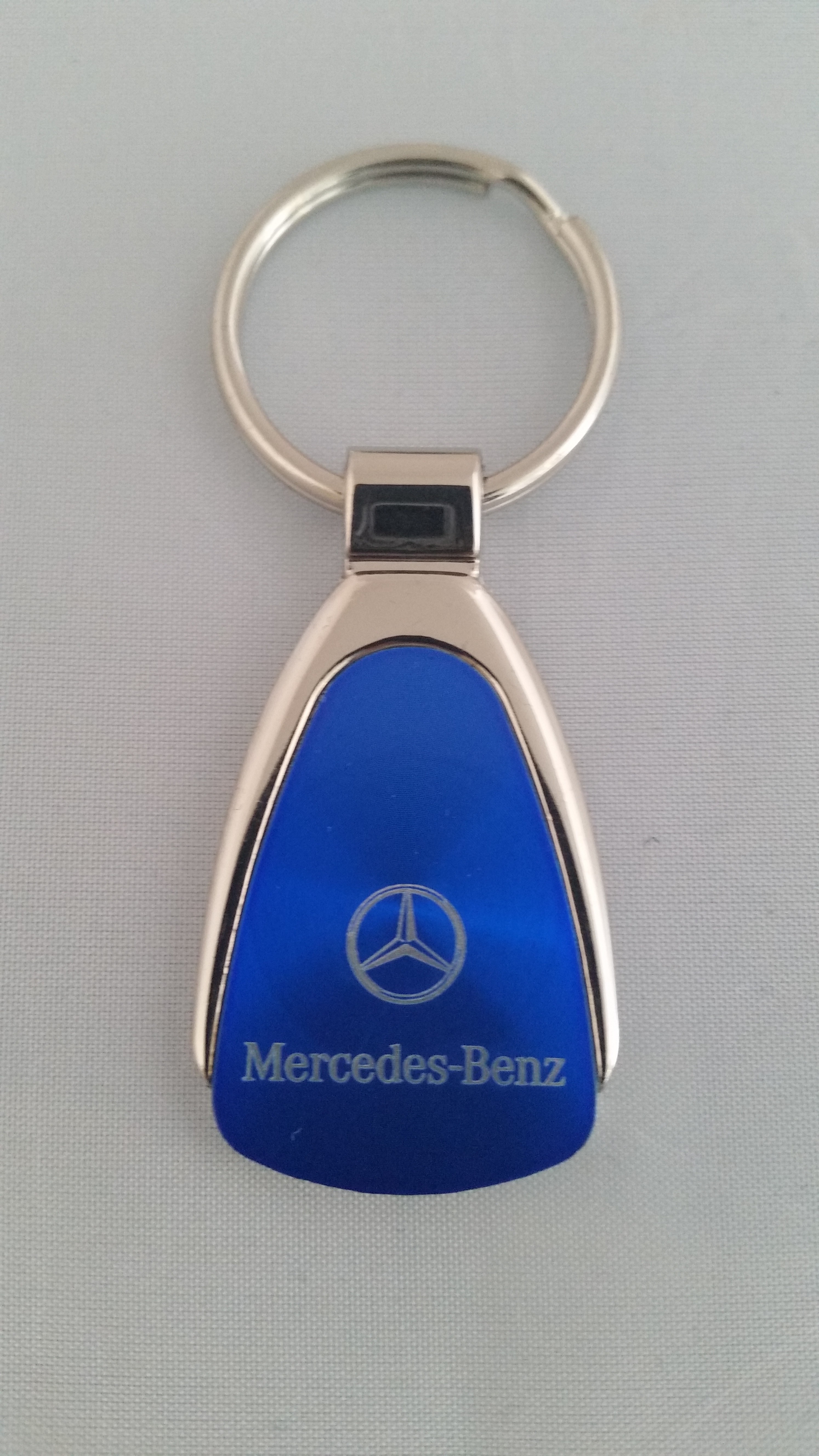 Mercedes Benz Blue & Silver Teardrop Keychain 