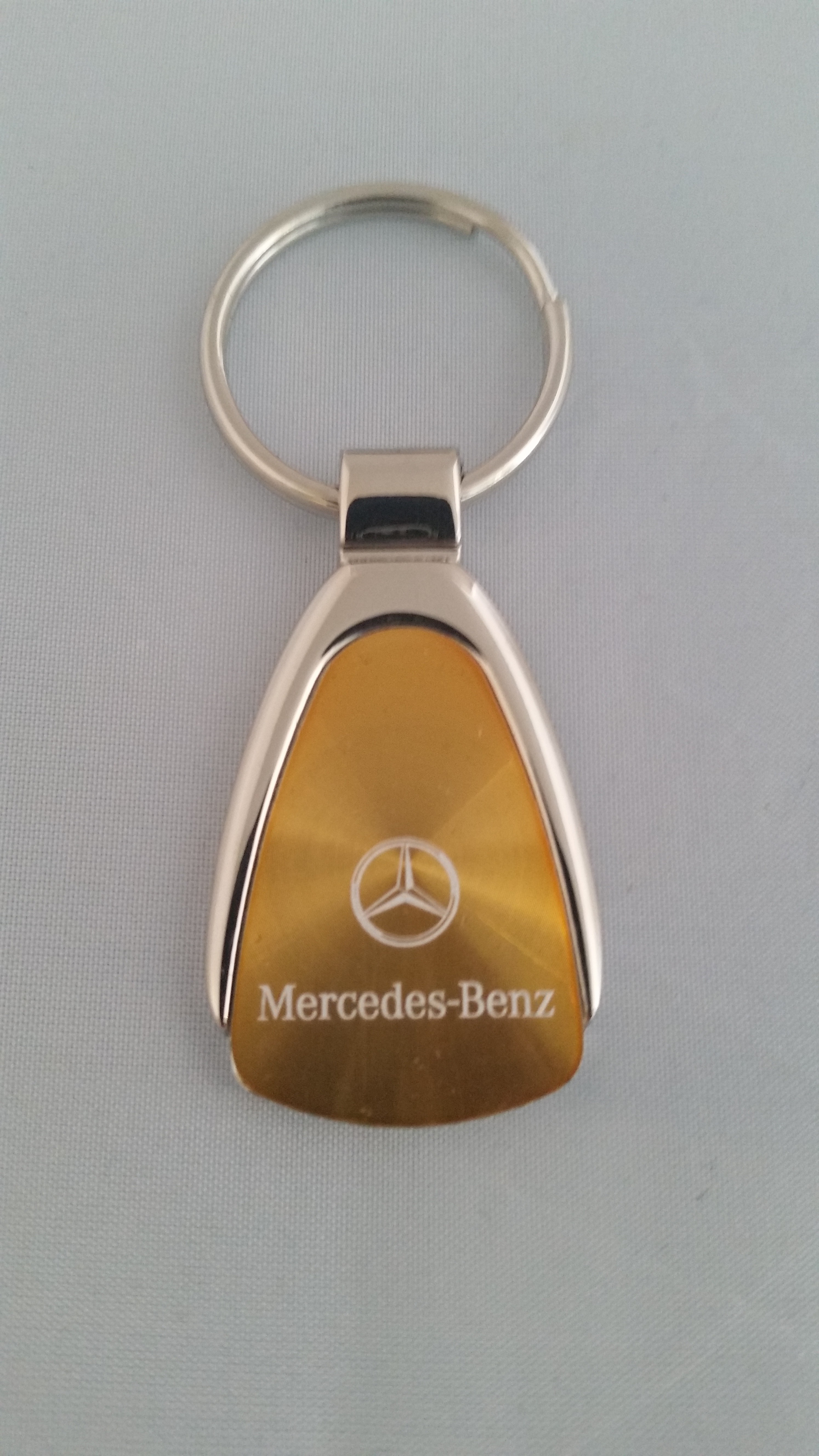 Mercedes Benz Gold Teardrop Keychain 