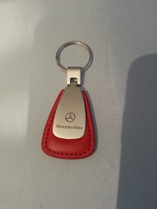 Mercedes Benz Red Leather Keychain  