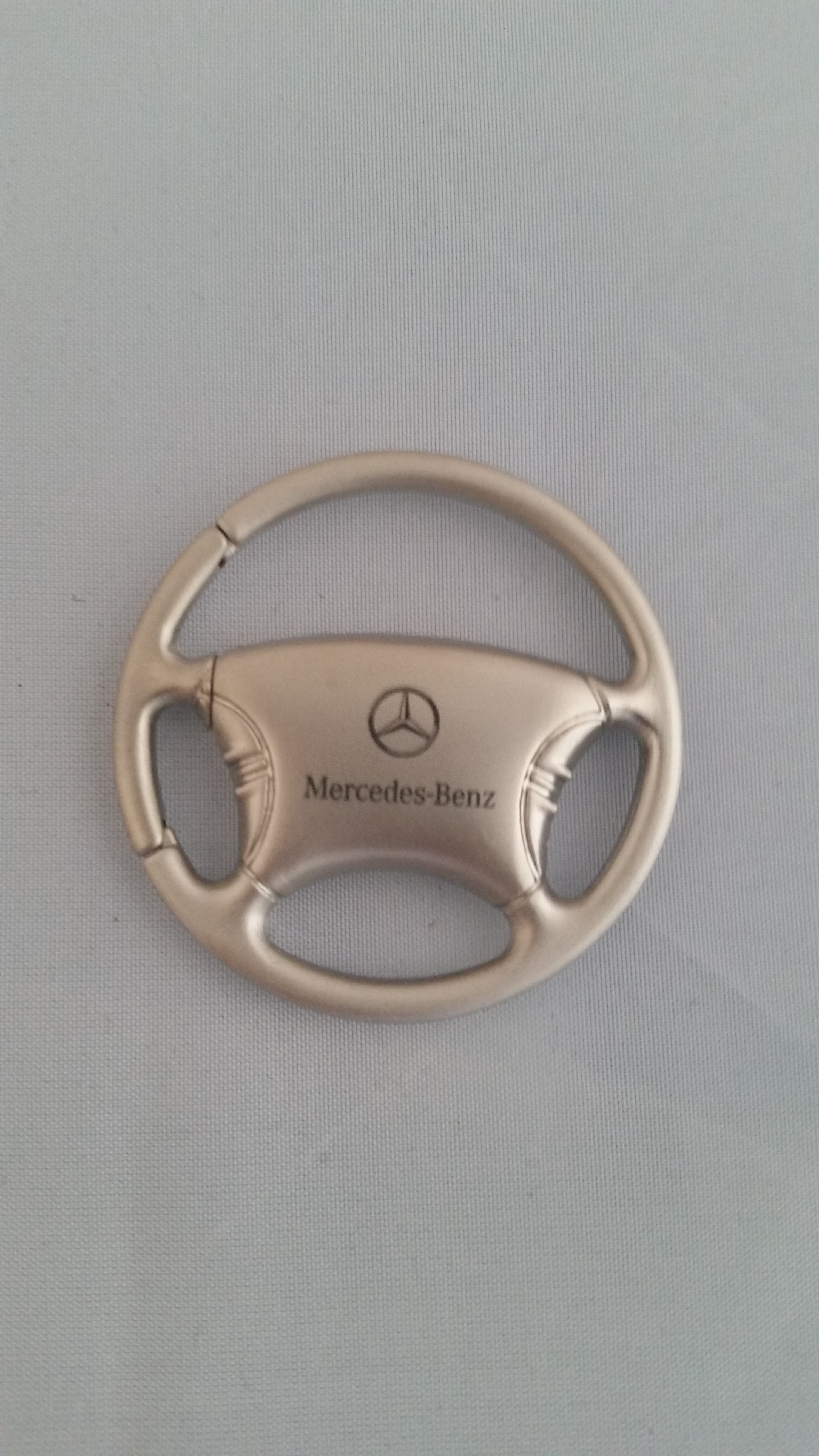 Mercedes Benz Silver Steering Wheel Keychain 
