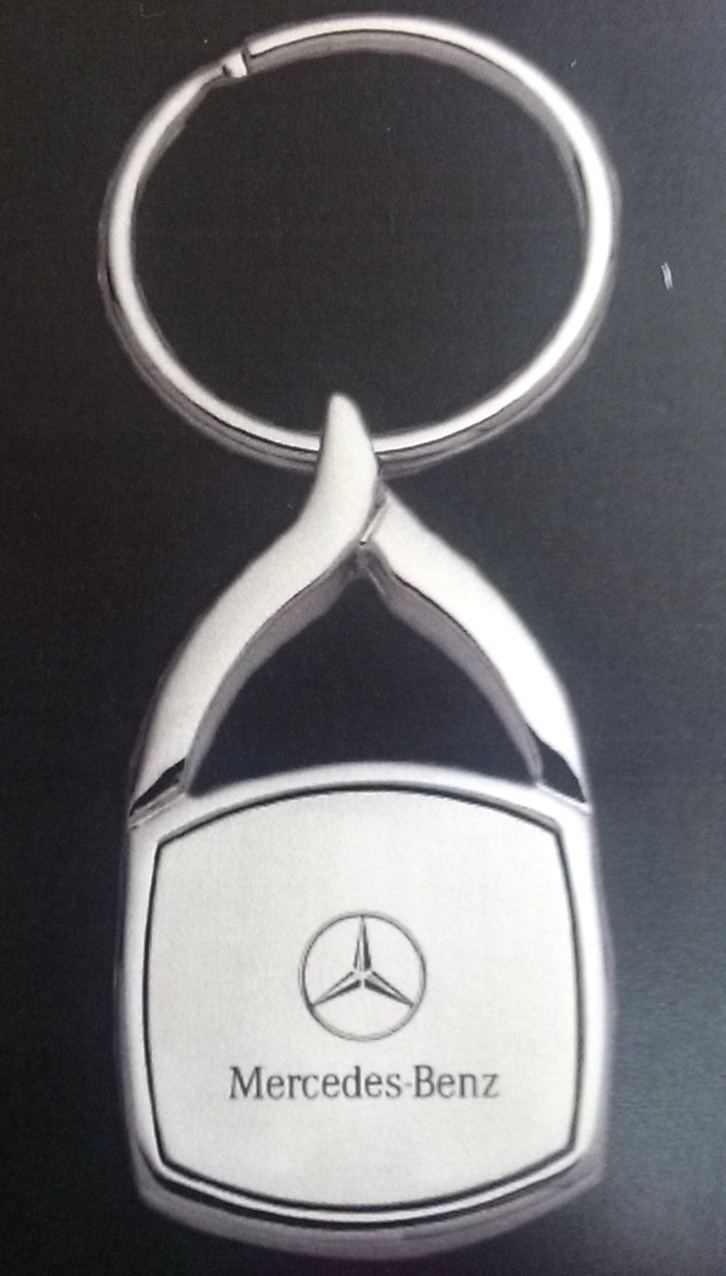 Mercedes Benz Silver & Chrome Wishbone Keychain  