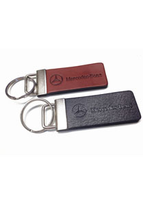 Mercedes Benz Genuine Leather Embossed Logo Keychain  