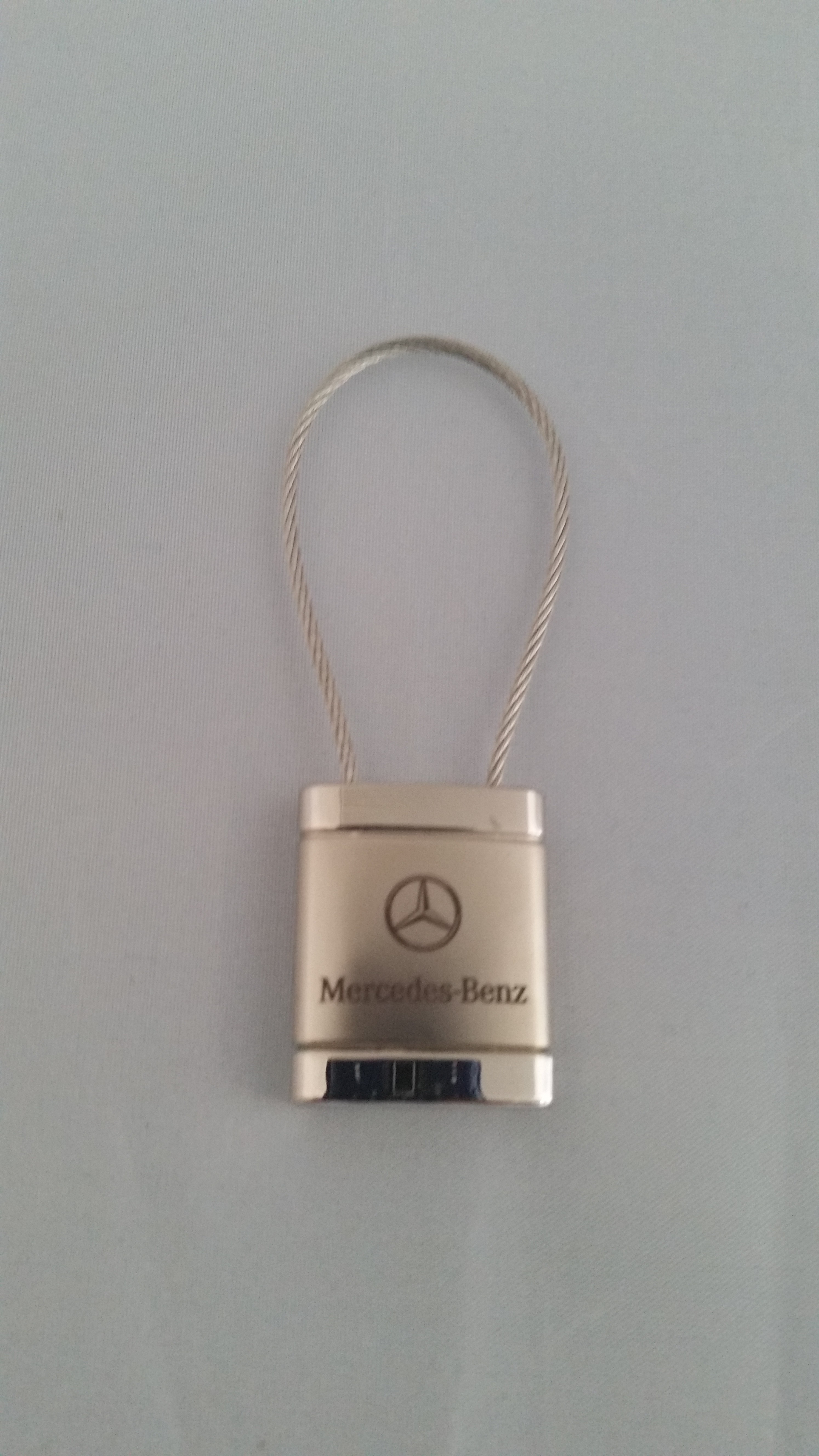 Mercedes Benz Chrome Cable Keychain 