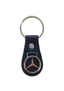Mercedes Benz Leather Star Logo Oranament Keychain 
